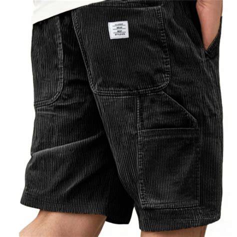 DPTALR George Corduroy Shorts Men with Pockets Mens Drawstring Elastic ...