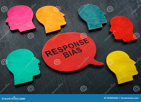 Colorful Heads and Speech Bubble with Words Response Bias. Stock Photo ...
