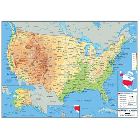 USA Physical Laminated Map | Wildgoose Education