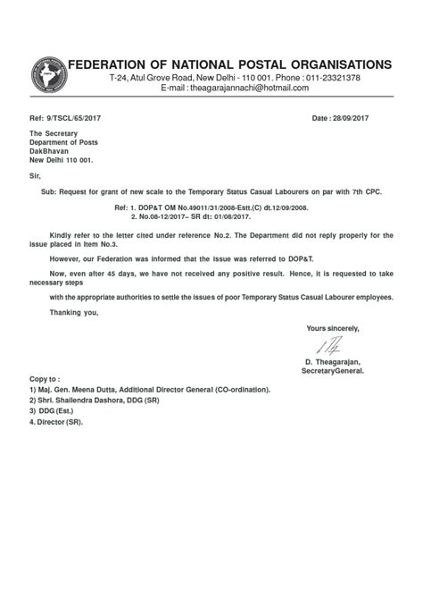Request for grant of new scale to the Temporary Status Casual Labourers ...