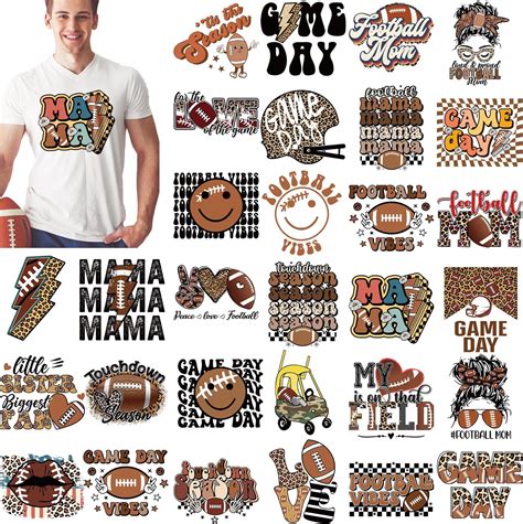 Amazon.com: Zhanmai 30 Pcs Football Iron on Transfers Vinyl Iron on ...
