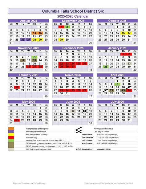 Columbia Falls Public Schools MT Calendar 25-26 Revised [pdf] - EduCounty