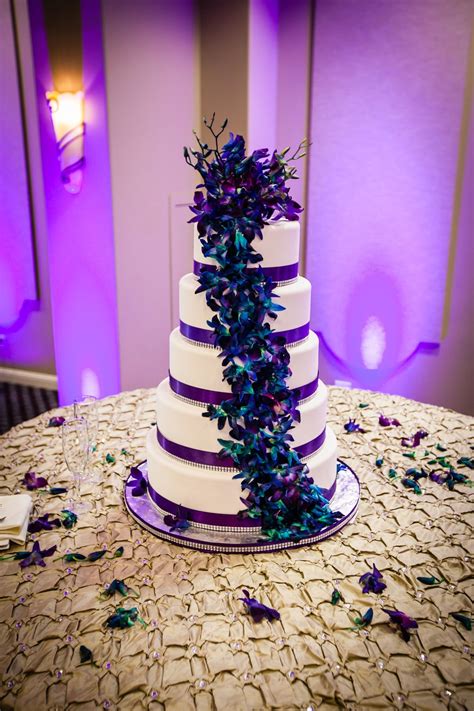 Purple & Teal Wedding Cake