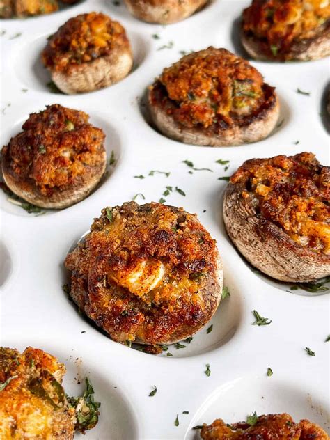 Cheese Stuffed Mushrooms (Air Fryer) - A Sprinkle and A Splash