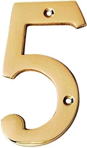 eSplanade 4" Brass House Hotel Door Number Plaque Sticky Numeric ...