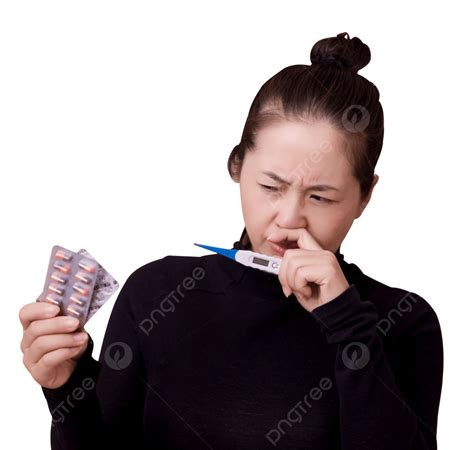 Stuffy Nose Cold Sick Sick Take Medicine, Rheum, Character, Blow Your Nose PNG Transparent Image ...