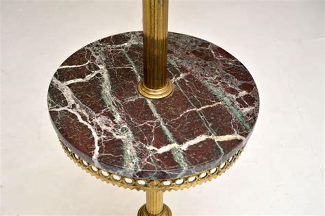 Antique French Brass and Marble Floor Lamp For Sale at 1stDibs