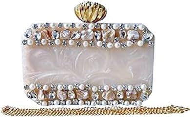 resin clutch White Resin purse handmade embellished pearls and stones ...
