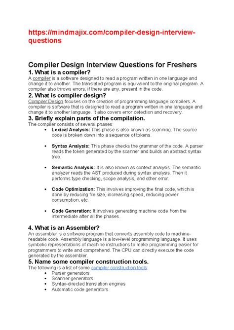 Compiler Design Material - mindmajix/compiler-design-interview ...