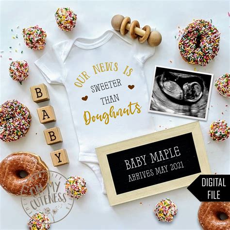 Doughnut Digital Pregnancy Announcement Sweet News Donut Social Media ...
