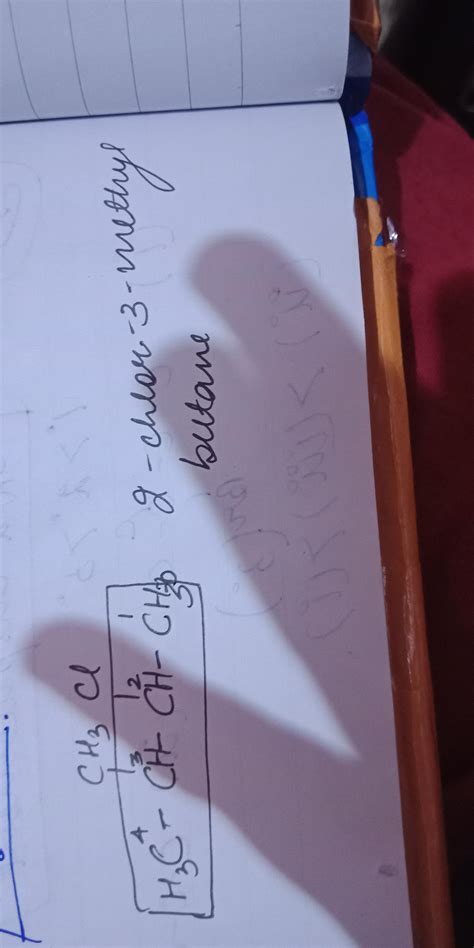 (CH3)2CHCH(Cl)CH3 Iupac name of this has to be 2-chloro-4-methyl ...