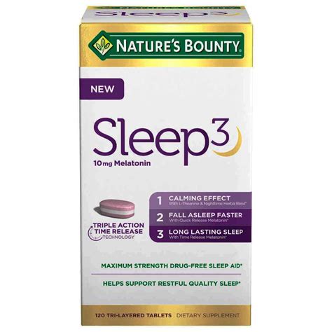 Nature’s Bounty Sleep3 10mg. Melatonin, 120 Tablets - apextopshop