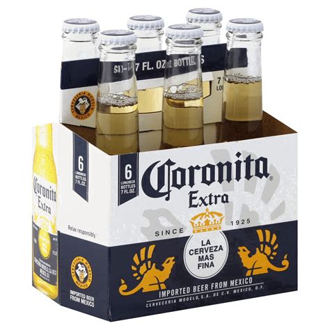 Corona Extra Coronita Mexican Lager Import Beer, 6 pk 7 fl oz Mini ...