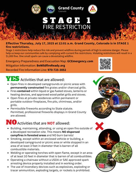 Grand County Moves to Stage One Fire Restrictions • Grand County, CO