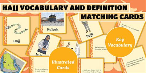 KS2 Hajj Vocabulary and Definition Matching Cards