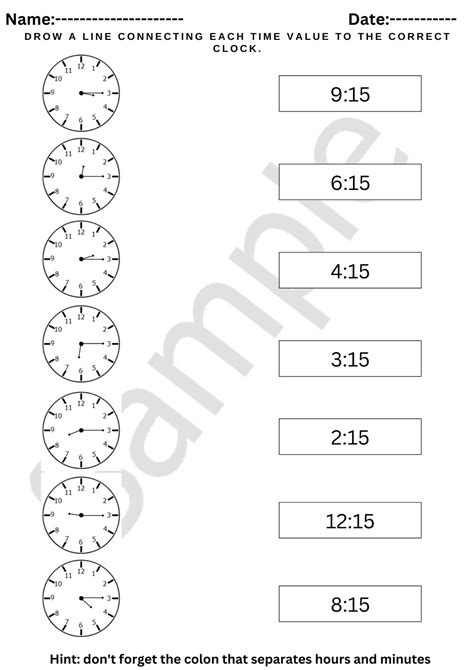 Time Reading Worksheet 的图像结果