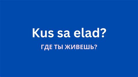 Kus sa elad? Mina elan... │ Грамматика на эстонском │ Учить эстонский ...