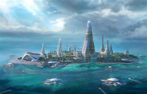 Ocean City Digital Illustration Wallpaper, HD Artist 4K Wallpapers, Images and Background ...