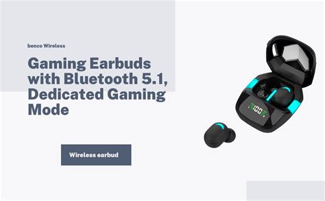 BENCO Air1 Pro Bluetooth TWS Earbuds, Gaming Earbuds with Bluetooth 5.1 ...