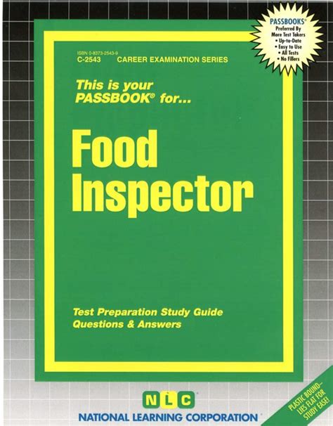Food Inspector: Passbooks Study Guide : Corporation, National Learning ...