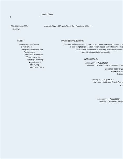 Entrepreneur Resume Examples PDF 的图像结果