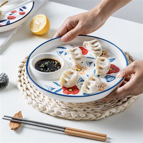Floral Dumpling Plate Online - Premium Section Plate | Nestasia