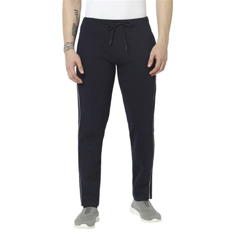 Buy HiFlyers Mens Navy Slim Fit Solid Cotton Fleece Winter Trackpant ...