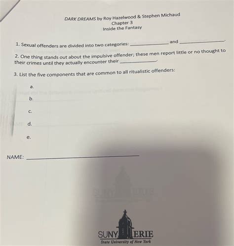 [Solved] DARK DREAMS by Roy Hazelwood & Stephen Michaud Chapter 3 ...