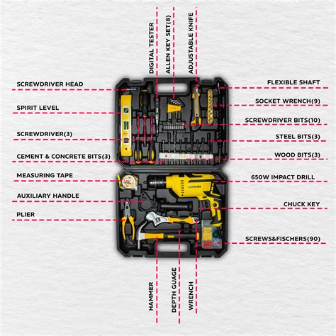 IBELL VORMIR TD13-120 650W Impact Drill Tool Kit – 13mm Keyed Chuck, C ...