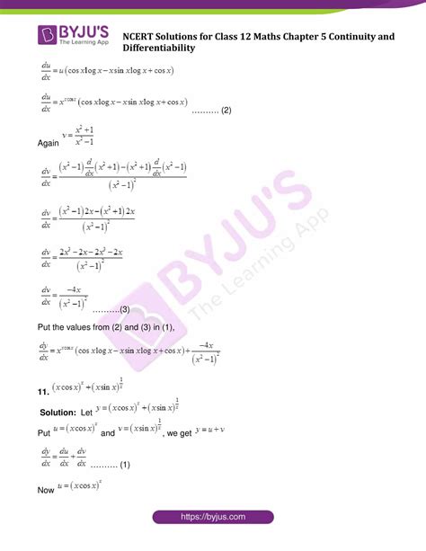 Class 12 Maths Continuity and Defferential Exercise 5.2 的图像结果
