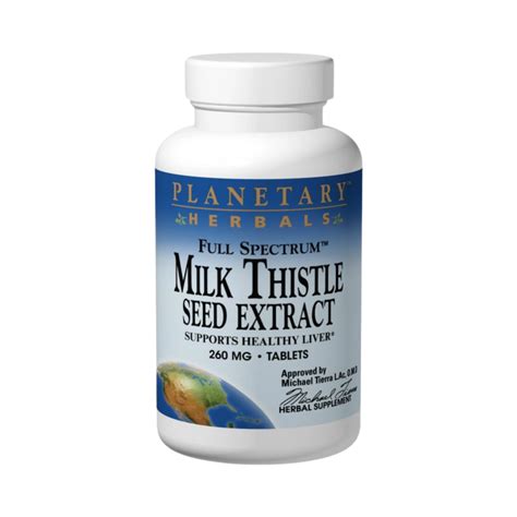 Planetary Herbals, Milk Thistle Seed Extract, Full Spectrum, 30 Tablet ...