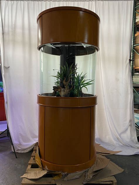 WARRANTY INCLUDED! 100 gallon GLASS cylinder round aquarium fish tank ...