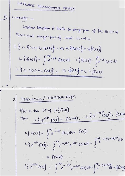 Laplace transform properties - Physics - Studocu