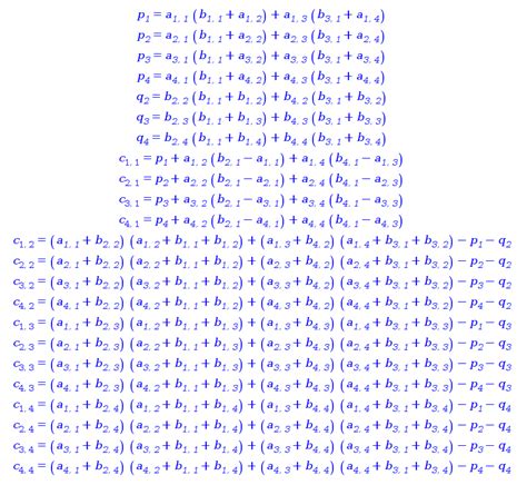 Image result for 4x4 Matrix Multiplication Formula