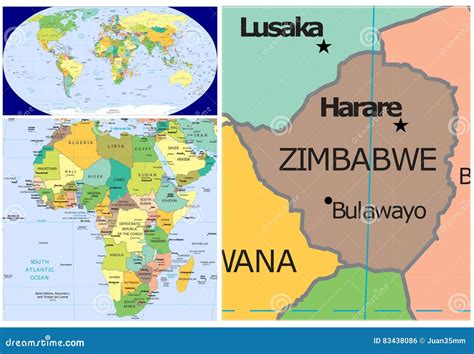 zimbabwe location on world map