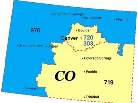 Image result for 970 Area Code Location Map