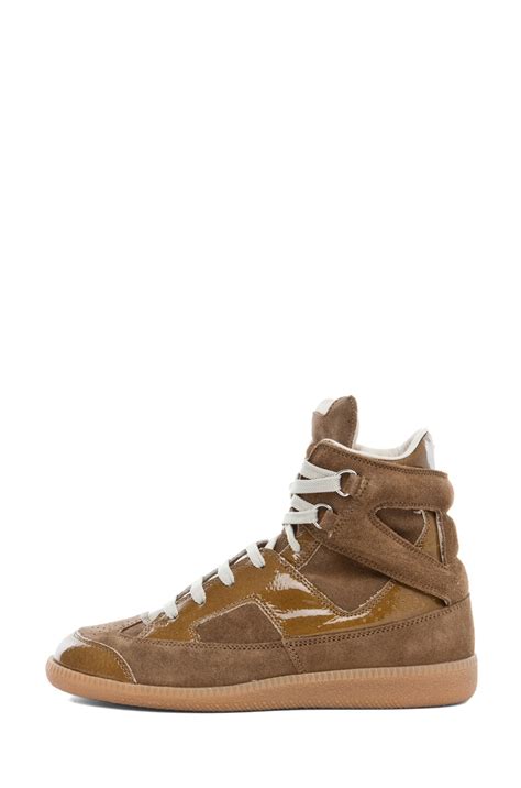 Maison Margiela Hi Top Sneaker in Olive | FWRD