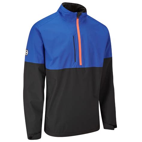 PING SensorDry Pro Zip Neck Waterproof Golf Jacket Black/North Sea ...
