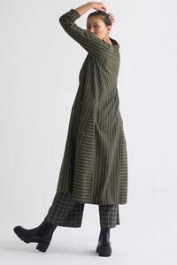 Buy Green Melange Stripe Pattern Round Gusset Tunic For Women by THREE ...