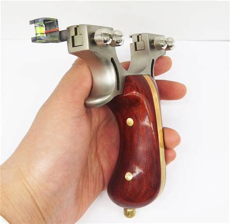 High Power Shooting Toy Full Metal Wooden Stainless Steel Slingshot Ou ...