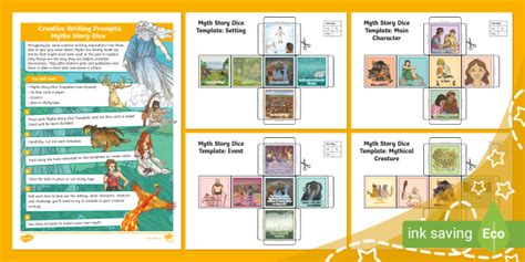 Creative Writing Prompts: Myths Story Dice (teacher made)