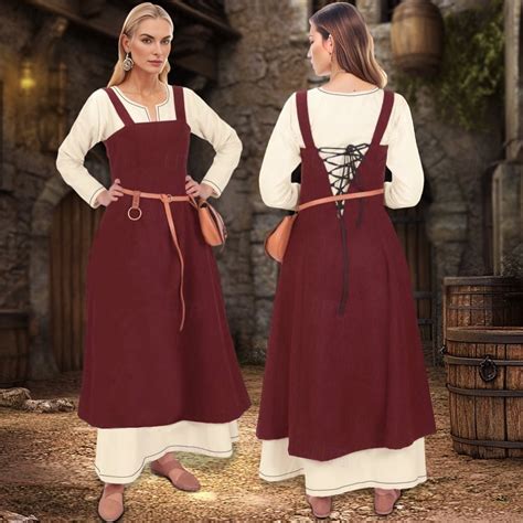Retro Vintage Medieval Renaissance Ankle Length OverDress Tunic Dress ...