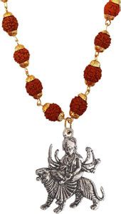 rich & famous RICH AND FAMOUS Silver Durga Pendant, With Gold Cap ...