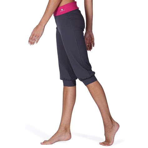 Women's Organic Cotton Yoga Cropped Bottoms - Dark Grey