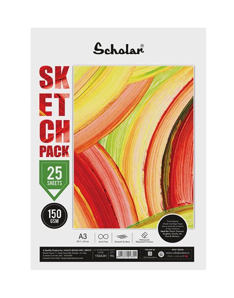 Scholar Sketch Pack – 150 GSM Cartridge Drawing Paper | Loose Artist ...