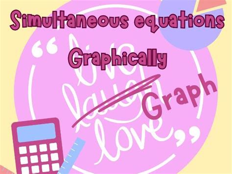 Image result for Solving Simultaneous Equations Graphically Corbettmaths