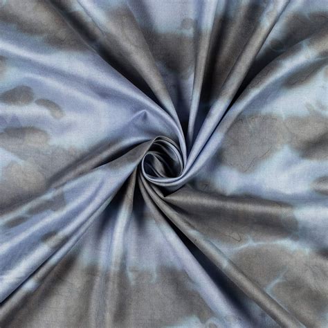 Steel Blue And Grey Tie & Dye Cotton Silk Fabric – Fabcurate