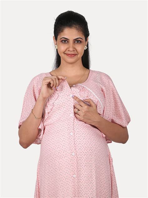 Maternity Nightie with FREE MASK(Tihu Pink) – ZIVAMOMS