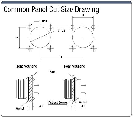 MS3100 Series Waterproof Panel Mountable Intermediate Receptacle ...