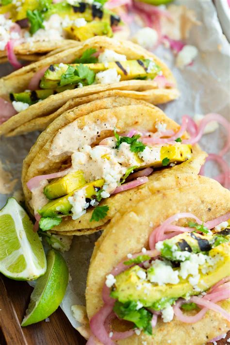 Grilled Avocado Tacos Recipe - Oh Sweet Basil - Karinokada
